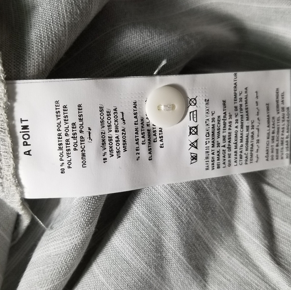 A Point Women's Stripped & Solid Button Down Shirt Dress Size L - Picture 8 of 9